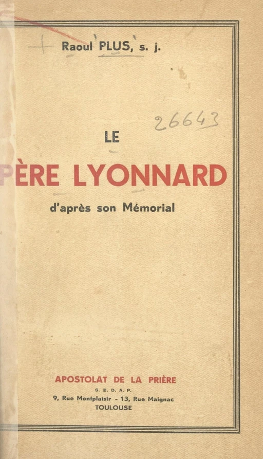 Le Père Lyonnard - Raoul Plus - FeniXX réédition numérique