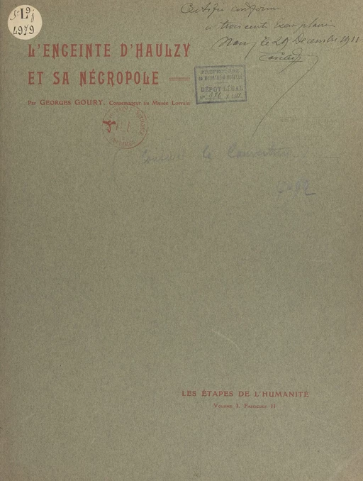 L'enceinte d'Haulzy et sa nécropole - Georges Goury - FeniXX réédition numérique