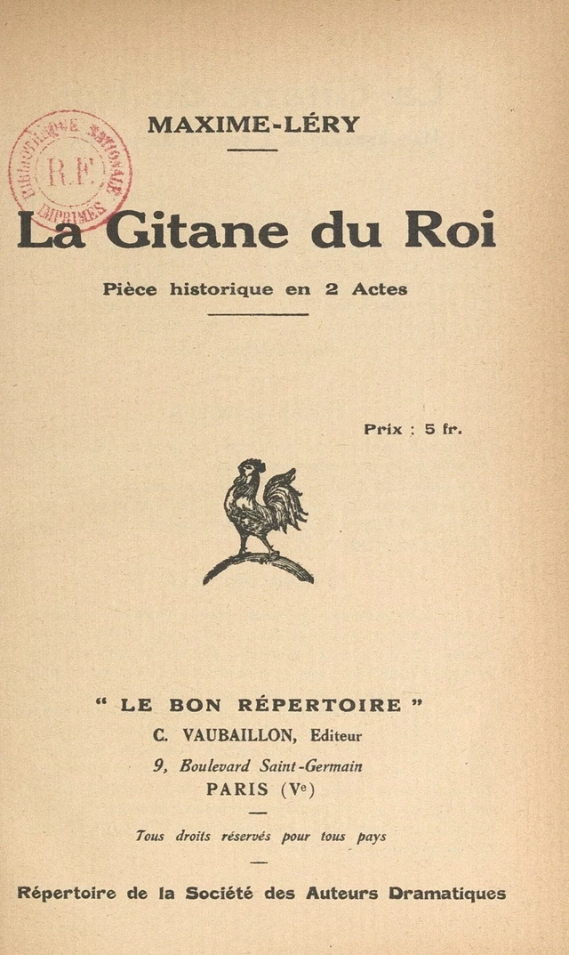 La gitane du roi - Maxime Léry - FeniXX réédition numérique