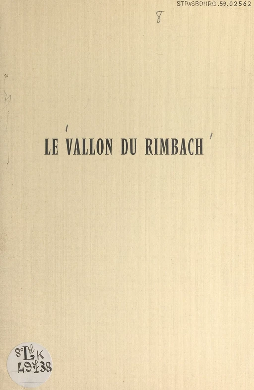 Le vallon du Rimbach - Paul Stintzi - FeniXX réédition numérique