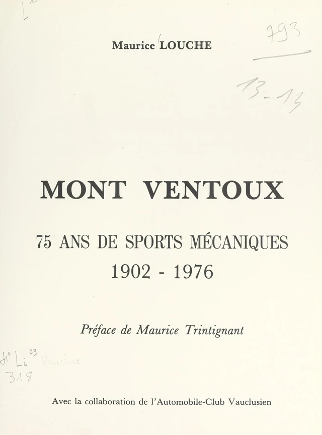 Mont Ventoux - Maurice Louche - FeniXX réédition numérique