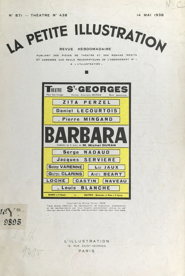 Barbara - Michel Duran - FeniXX réédition numérique