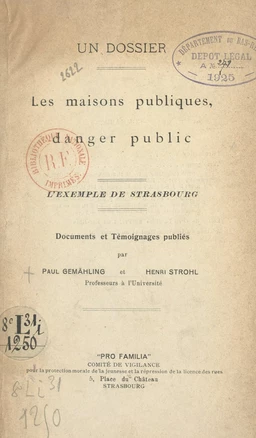 Les maisons publiques, danger public : l'exemple de Strasbourg