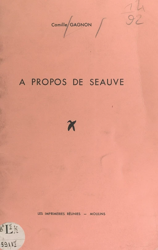 À propos de Seauve - Camille Gagnon - FeniXX réédition numérique