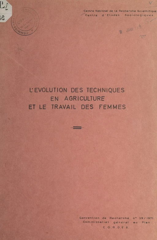 L'évolution des techniques en agriculture et le travail des femmes - Marie-Catherine Becouarn - FeniXX réédition numérique