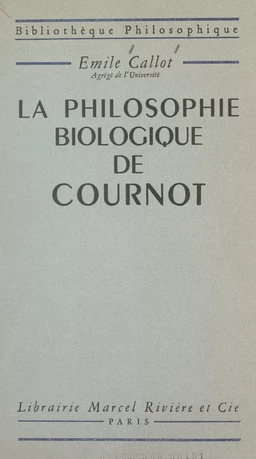 La philosophie biologique de Cournot