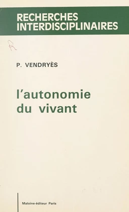 L'autonomie du vivant