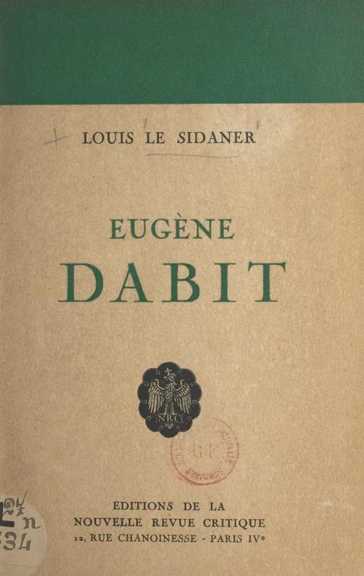 Eugène Dabit - Louis Le Sidaner - FeniXX réédition numérique