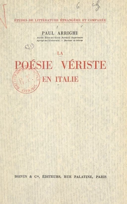 La poésie vériste en Italie