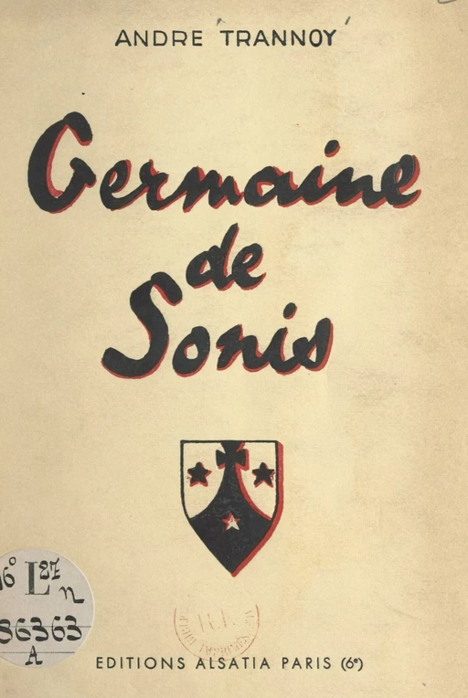 Germaine de Sonis - André Trannoy - FeniXX réédition numérique