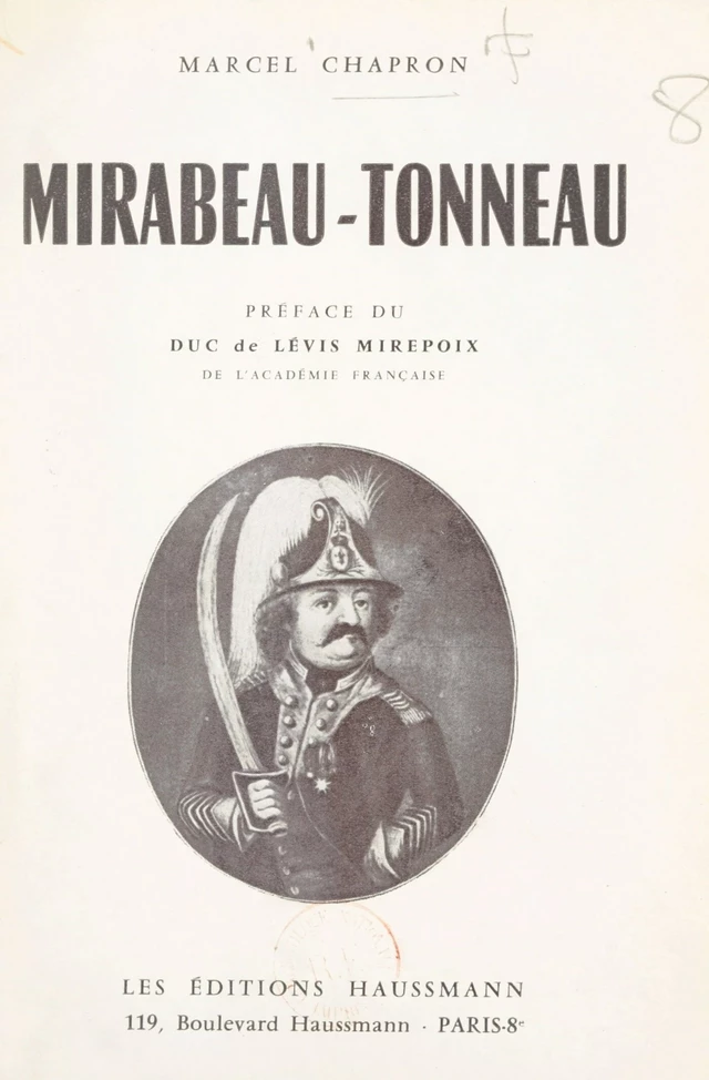 Mirabeau-Tonneau - Marcel Chapron - FeniXX réédition numérique