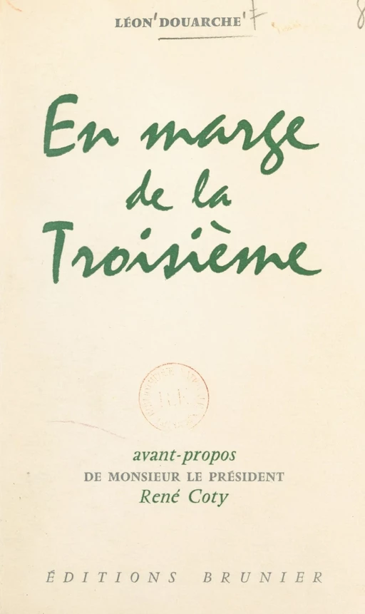 En marge de la Troisième - Léon Douarche - FeniXX réédition numérique