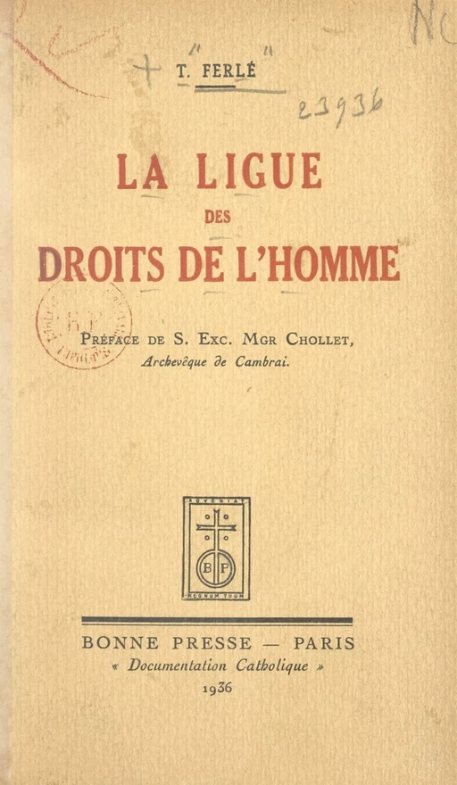 La ligue des droits de l'homme - T. Ferlé - FeniXX réédition numérique