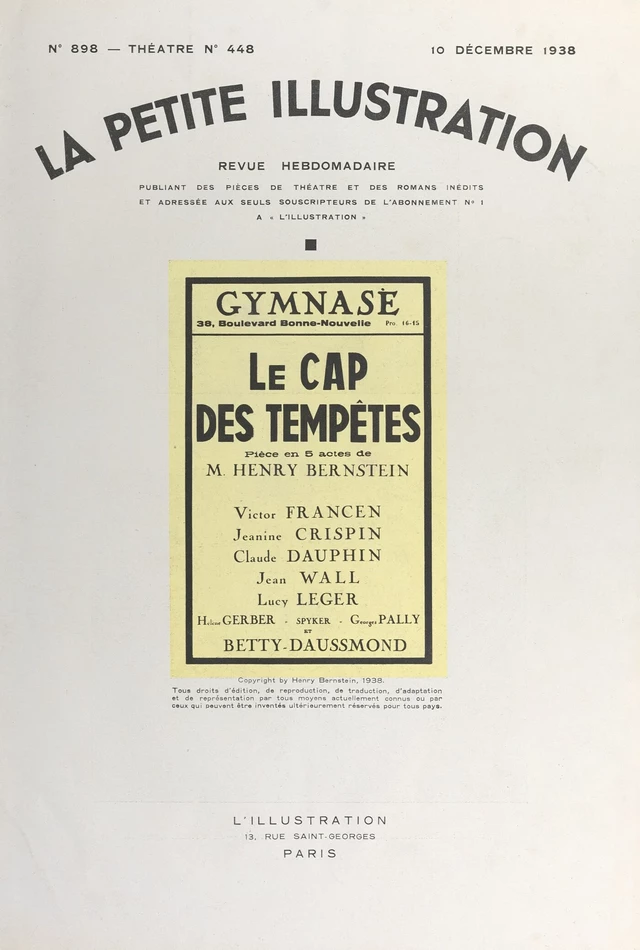 Le cap des tempêtes - Henry Bernstein - FeniXX réédition numérique