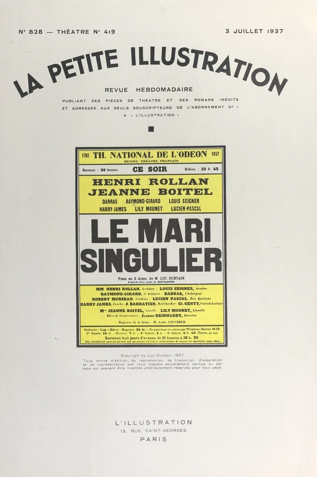 Le mari singulier - Luc Durtain - FeniXX réédition numérique