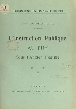 L'instruction publique au Puy sous l'Ancien Régime