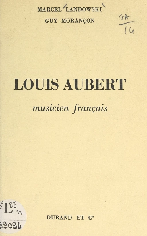 Louis Aubert - Marcel Landowski, Guy Morançon - FeniXX réédition numérique