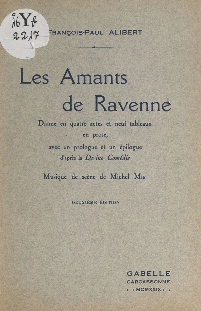 Les amants de Ravenne - François-Paul Alibert - FeniXX réédition numérique