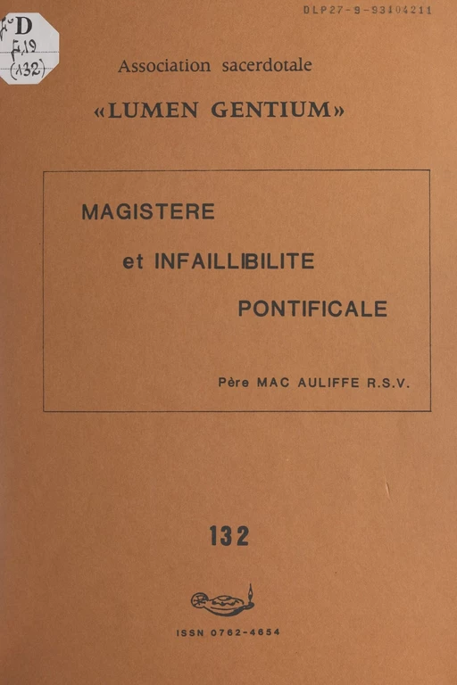 Magistère et infaillibilité pontificale - Victor Mac Auliffe - FeniXX réédition numérique