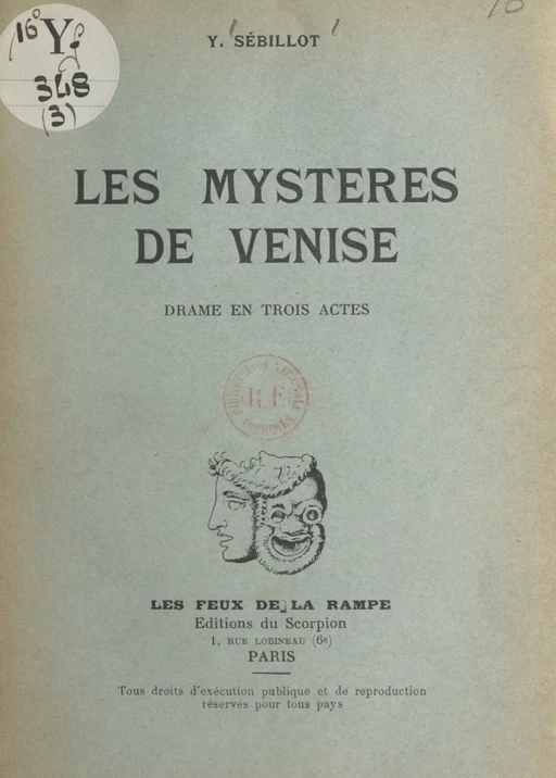 Les mystères de Venise - Paul-Yves Sébillot - FeniXX réédition numérique