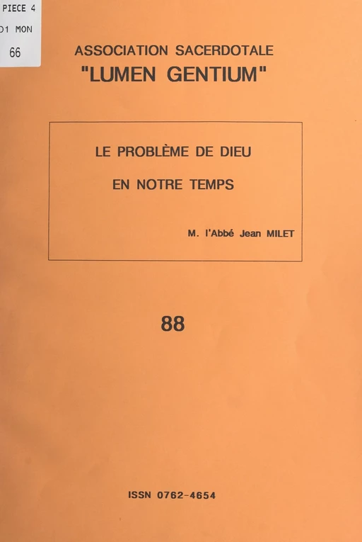 Le problème de Dieu en notre temps - Jean Milet - FeniXX réédition numérique