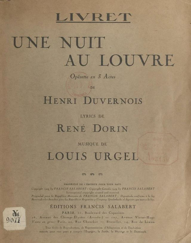 Une nuit au Louvre - Henri Duvernois - FeniXX réédition numérique