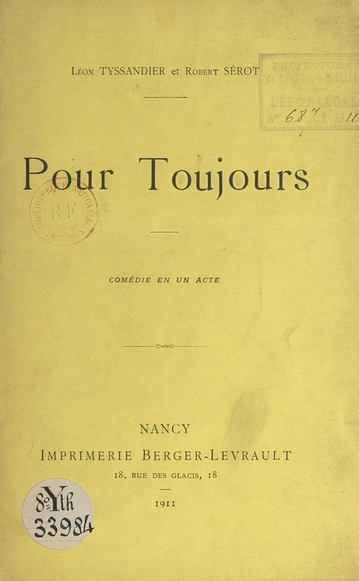 Pour toujours - Robert Sérot, Léon Tyssandier - FeniXX réédition numérique