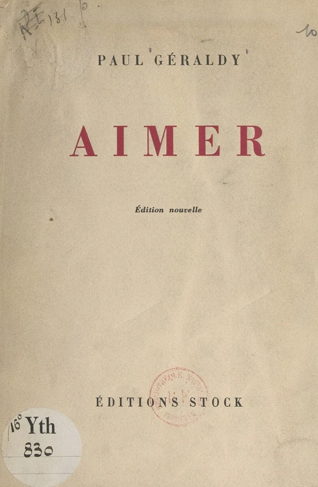 Aimer - Paul Géraldy - FeniXX réédition numérique