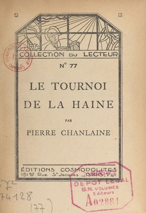 Le tournoi de la haine - Pierre Chanlaine - FeniXX réédition numérique