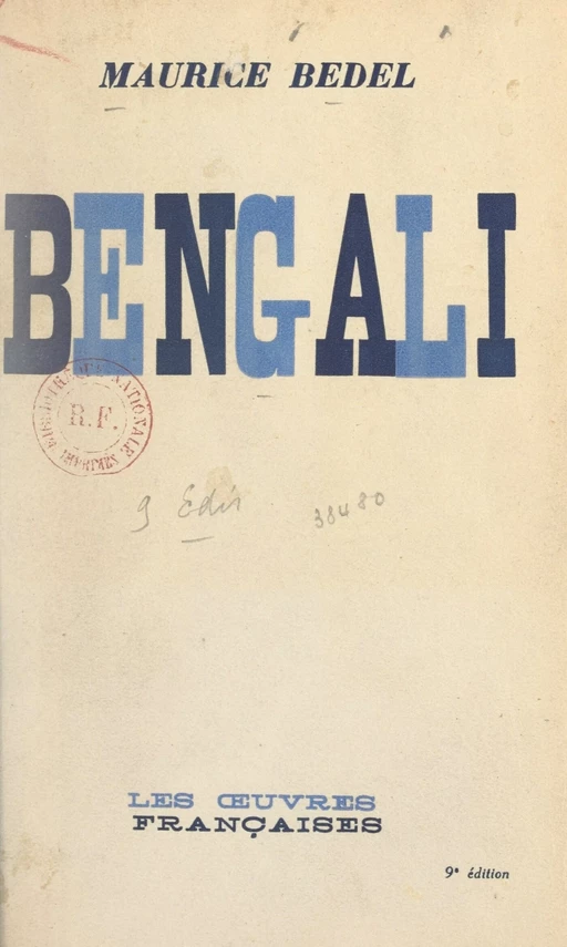 Bengali - Maurice Bedel - FeniXX réédition numérique