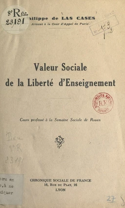 Valeur sociale de la liberté d'enseignement