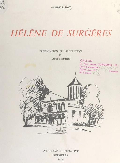 Hélène de Surgères - Maurice Rat - FeniXX réédition numérique