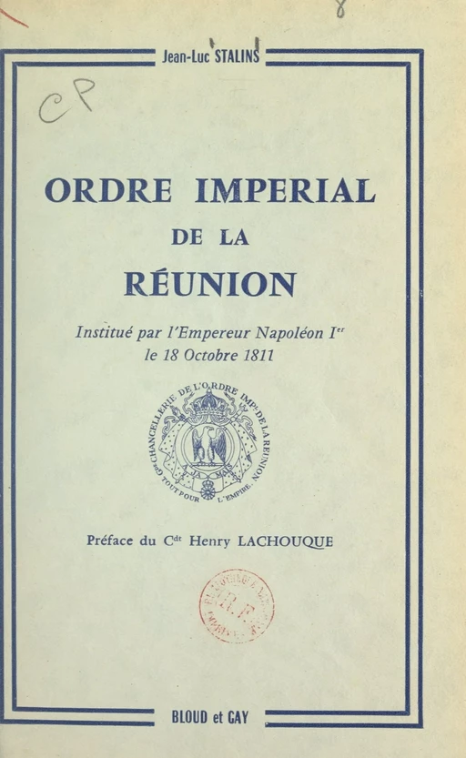 Ordre impérial de La Réunion - Jean-Luc Stalins - FeniXX réédition numérique