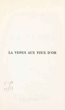 La Vénus aux yeux d'or