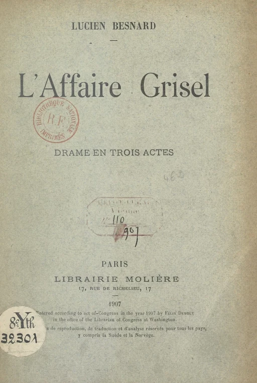 L'affaire Grisel - Lucien Besnard - FeniXX réédition numérique