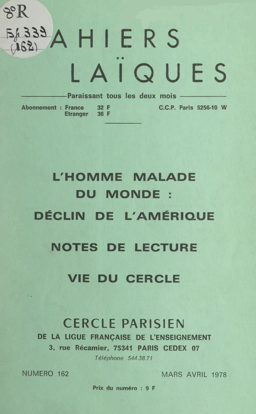 L'homme malade du monde : déclin de l'Amérique -  Collectif - FeniXX réédition numérique