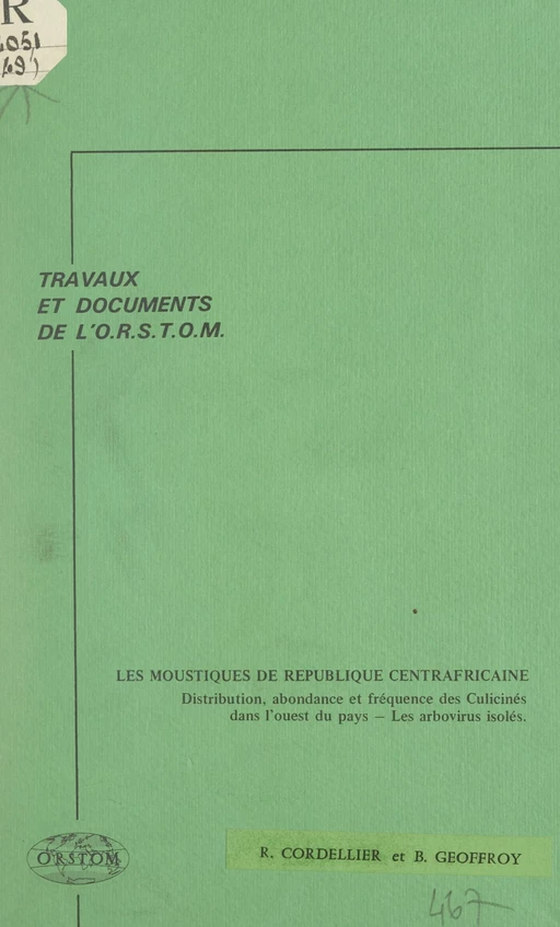 Les moustiques de République centrafricaine - Roger Cordellier, Bernard Geoffroy - FeniXX réédition numérique