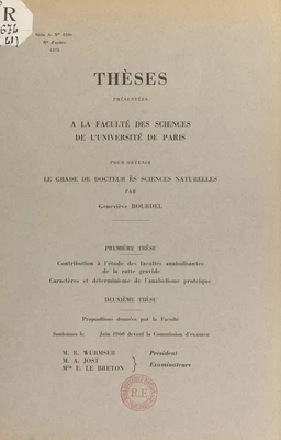 Contribution à l'étude des facultés anabolisantes de la ratte gravide. Caractères et déterminisme de l'anabolisme protéique