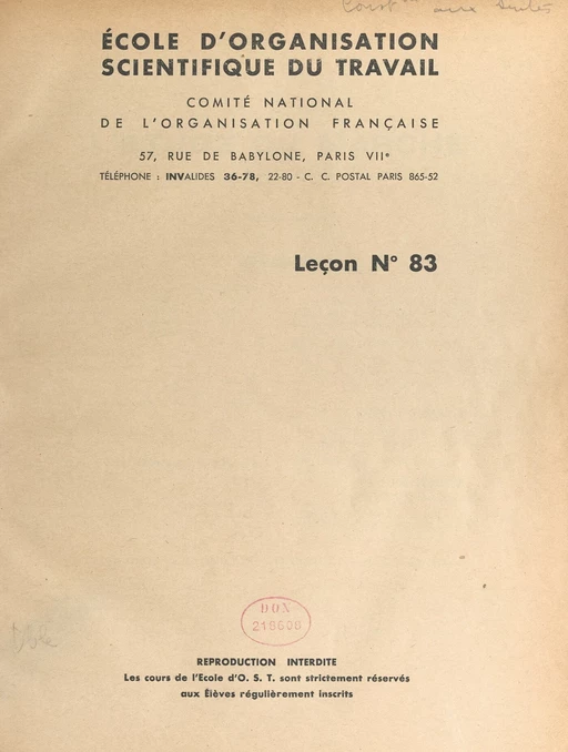 L'étude du marché - Henri Fayol - FeniXX réédition numérique