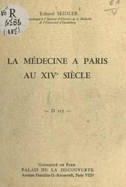 La médecine à Paris au XIVe siècle