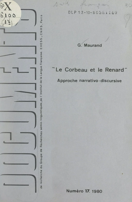 Le corbeau et le renard - Georges Maurand - FeniXX réédition numérique