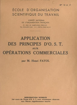 Application des principes d'O.S.T. aux opérations commerciales