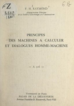 Principes des machines à calculer et dialogues homme-machine