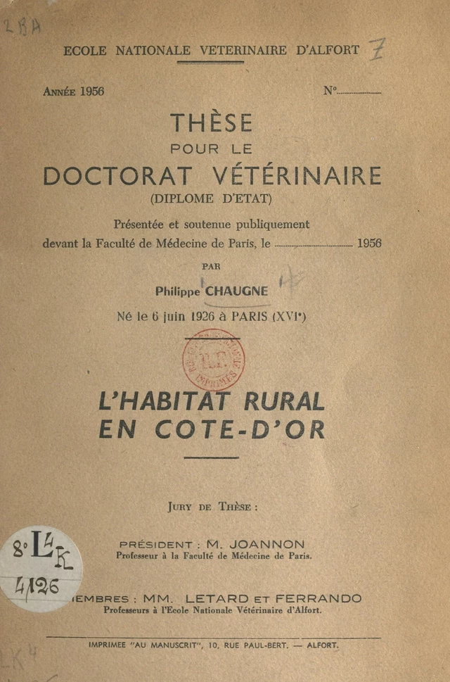 L'habitat rural en Côte-d'Or - Philippe Chaugne - FeniXX réédition numérique