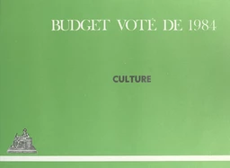 Budget voté de 1984 : Culture