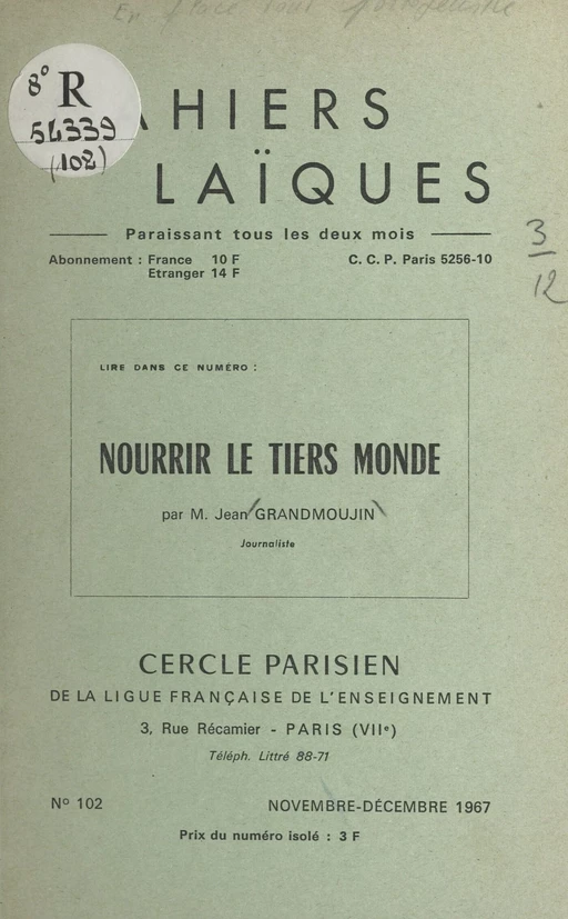 Nourrir le Tiers Monde - Jean Grandmoujin - FeniXX réédition numérique