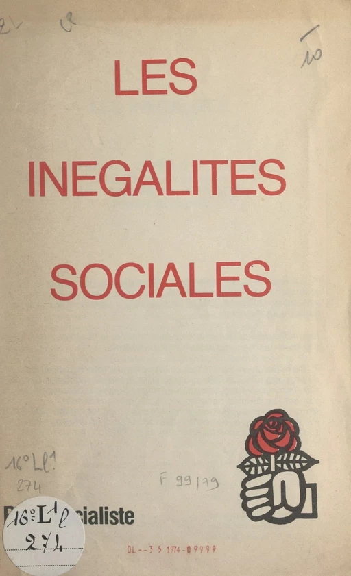 Les inégalités sociales -  Parti socialiste - FeniXX réédition numérique