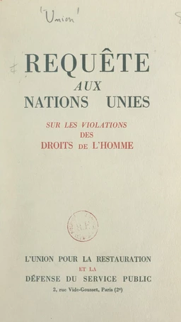 Requête aux Nations Unies