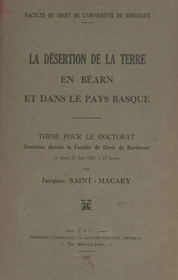 La désertion de la terre en Béarn et dans le Pays basque