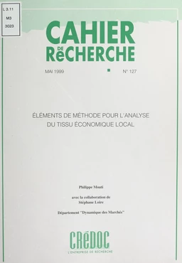 Éléments de méthode pour l'analyse du tissu économique local